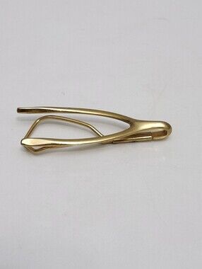 Vintage 1950s Lucky Wishbone Tie Bar Money Clip SWANK KLIP Signed Art Deco